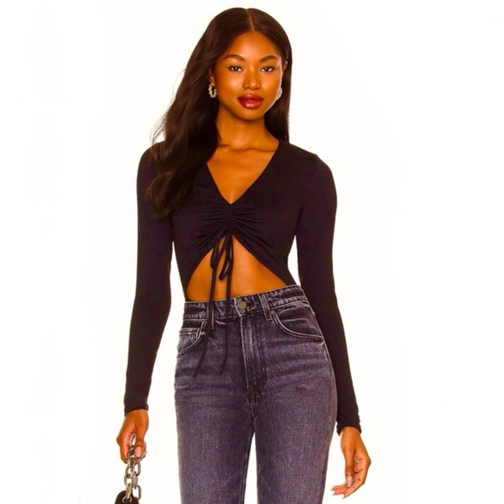 Susana Monaco Revolve Drawstring Front Bodysuit - image 2